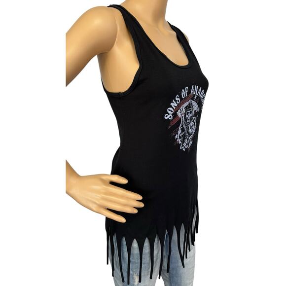 Sons Of Anarchy 2013 OFFICIAL Reaper Fringe Tank Top Black SOA 20th Fox Size S - Picture 3 of 12
